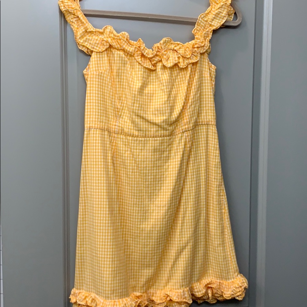 Lovers and friends yellow gingham dress